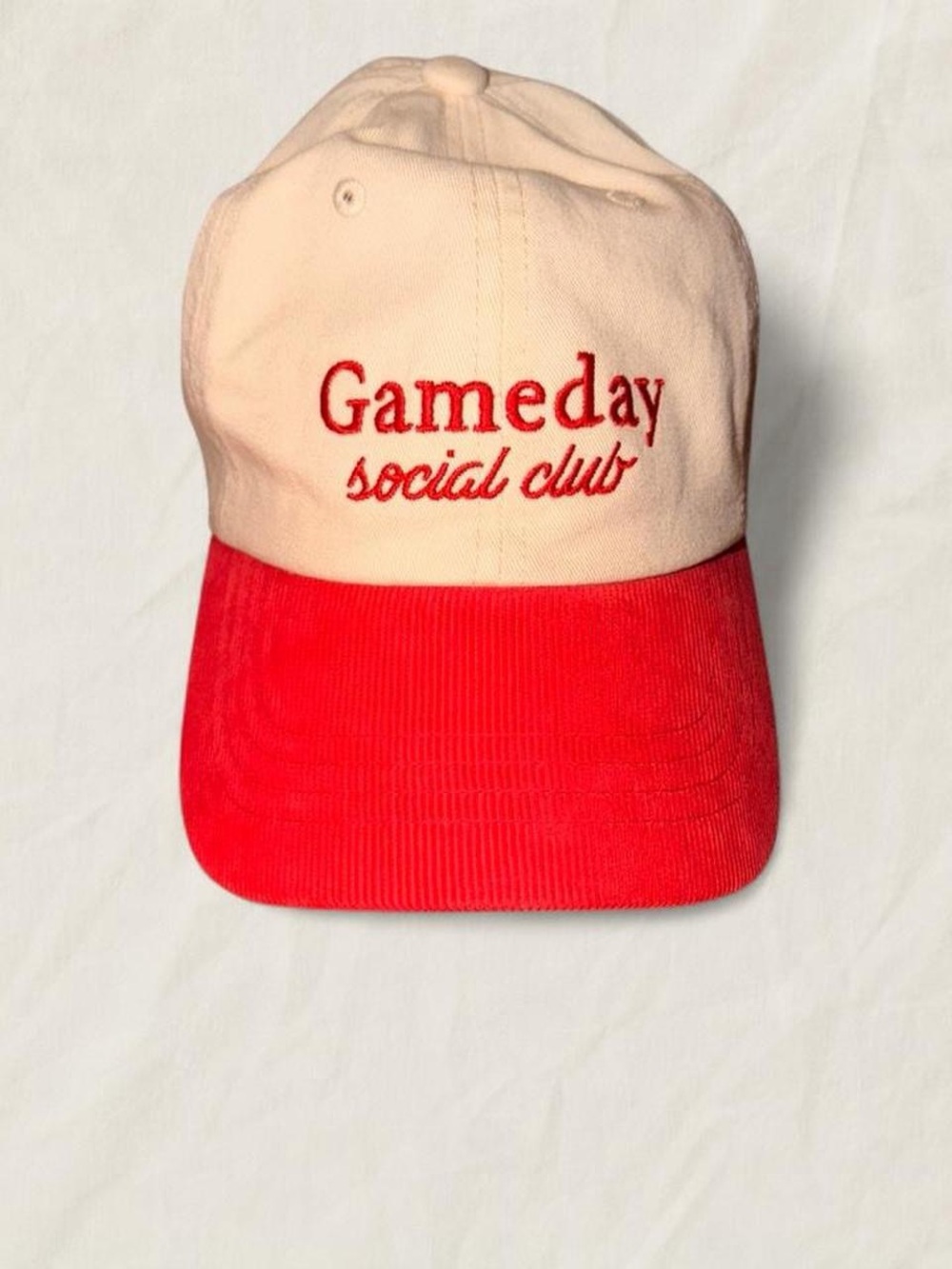 Universal Thread Beige and Red "Gameday Social Club" Baseball Cap